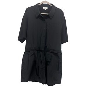 COS Shorts Jumpsuit Black Size L Belted NWOT Minimalist Structured Romper